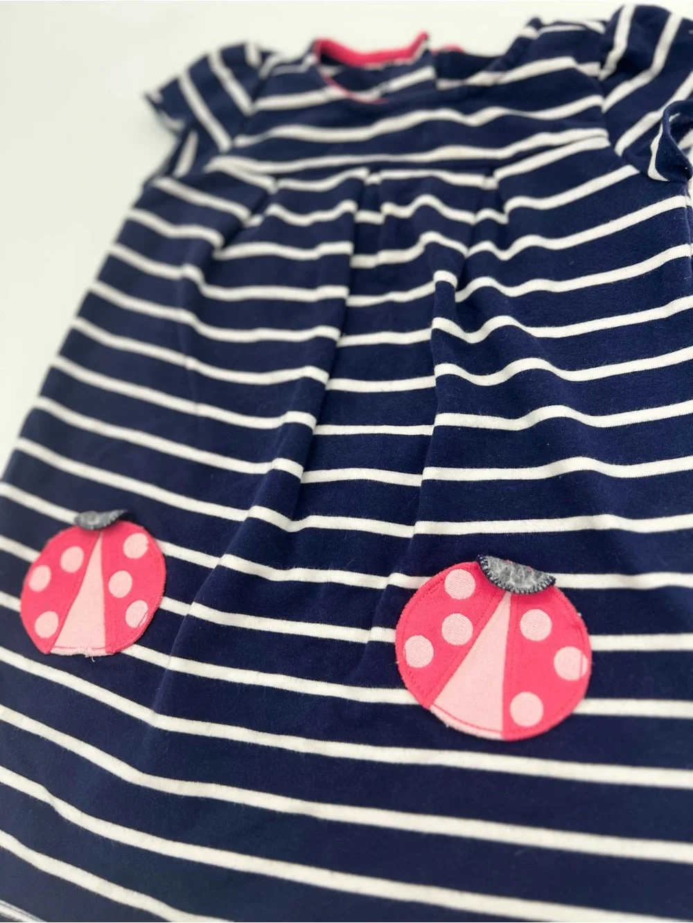 Gymboree Baby Girls Blue White Striped Dress Cotton Sz 18-24 months